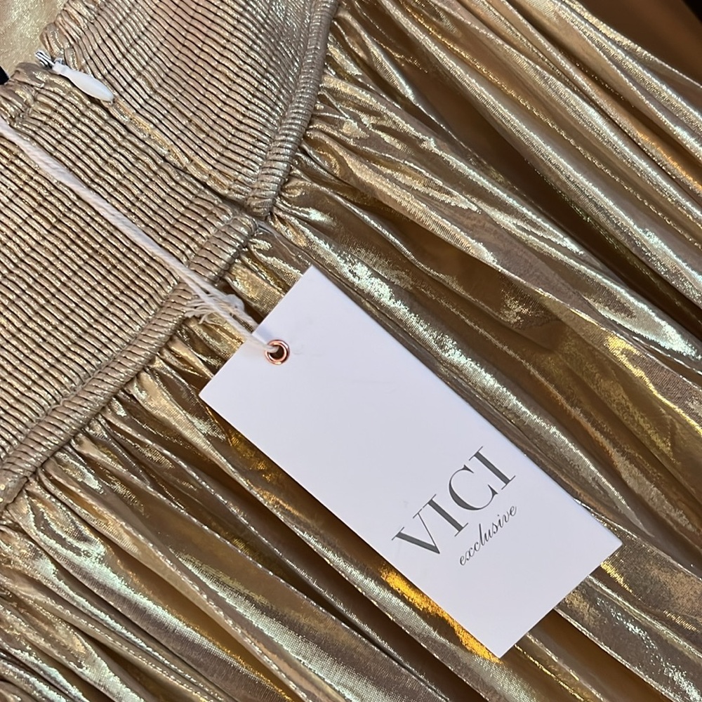 VICI Night Glow Pleated Metallic Maxi Dress - Picture 11 of 13